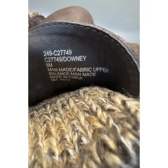 Cliffs by White Mountain Brown Fold Over Knit Cuff Boots Women’s 6M Lace Up - Picture 7 of 12